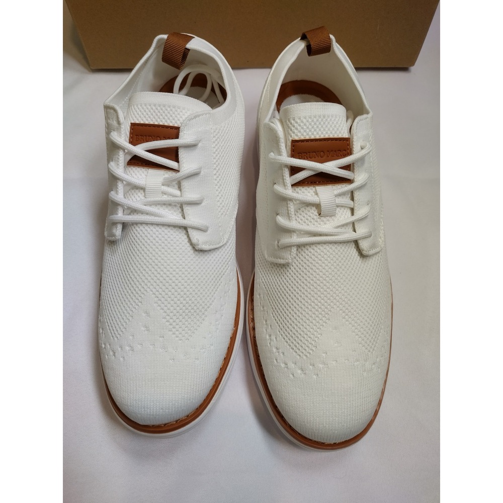 Bruno Marc Mens Mesh Knit Wingtip Oxfords White Dress Shoes Sneakers Size 11